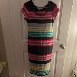 Striped Bodycon Short Sleeve Dress